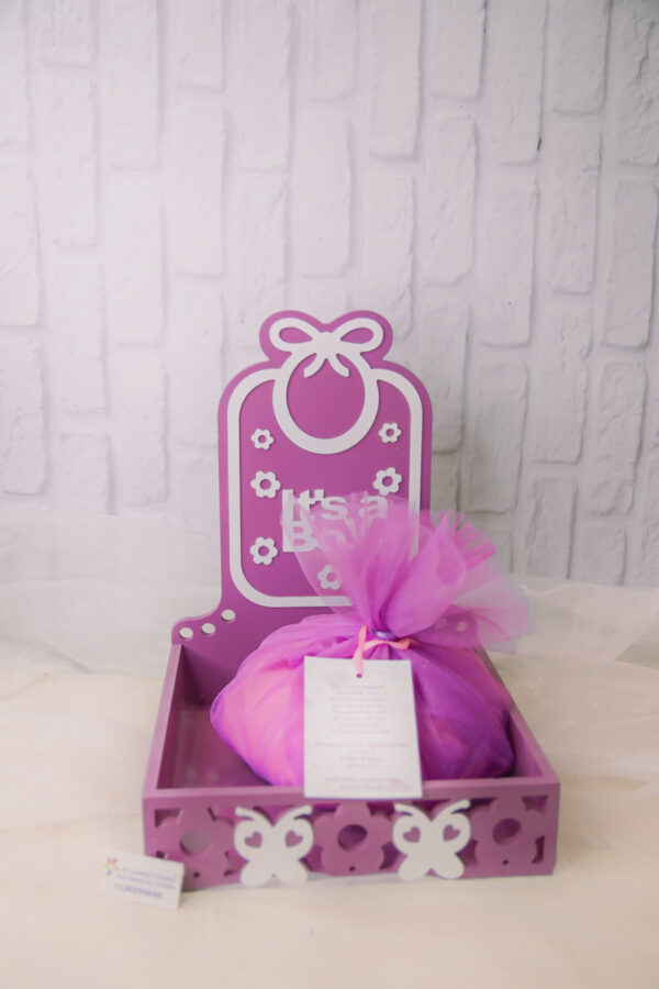 MDF Purple Painted Basket for Boy - Image 2