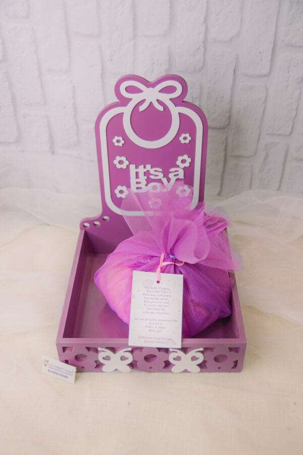 MDF Purple Painted Basket for Boy