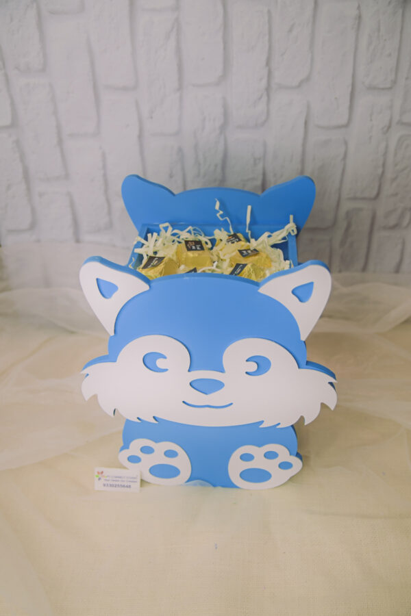 Baby blue Fox Design Double layer hamper - Image 2