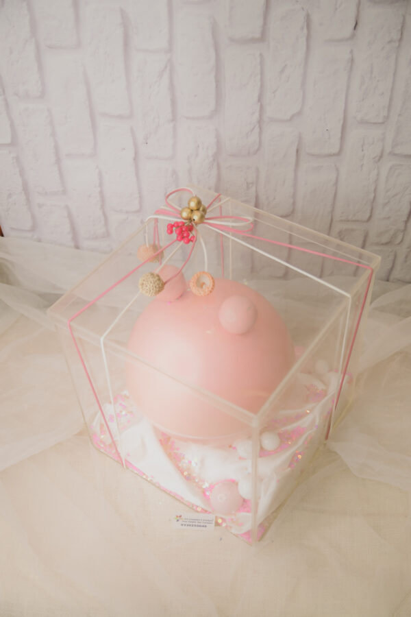 Pink Metal Jar under Acrylic Box - Image 3