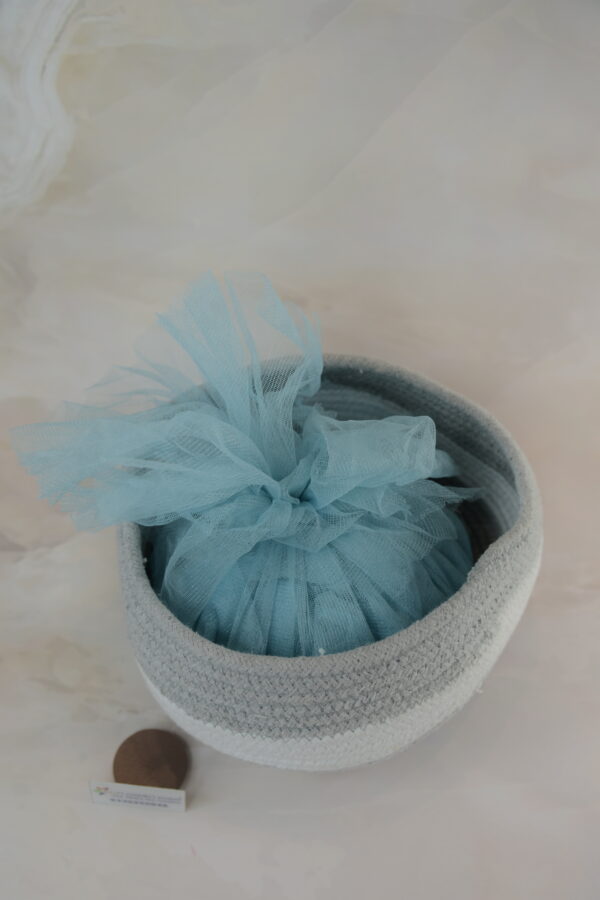 Grey Round Cotton Rope Baskets with Lid - Image 6