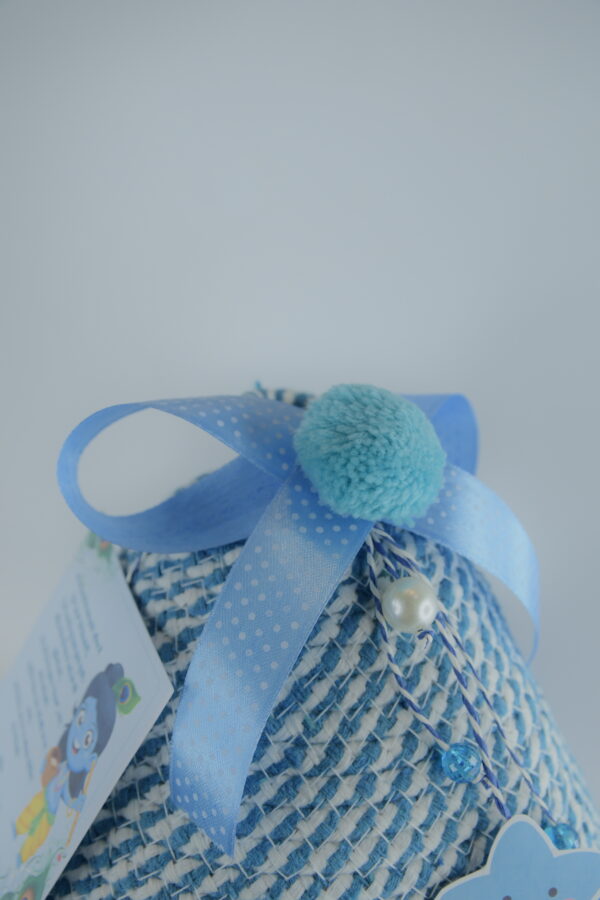 Blue Teddy Cotton Rope Baskets with Lid - Image 7