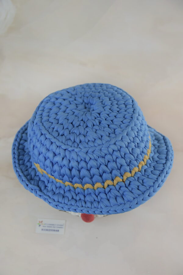 Light Blue Imported Cotton Rope Yarn Smile Box with Hat Lid - Image 5