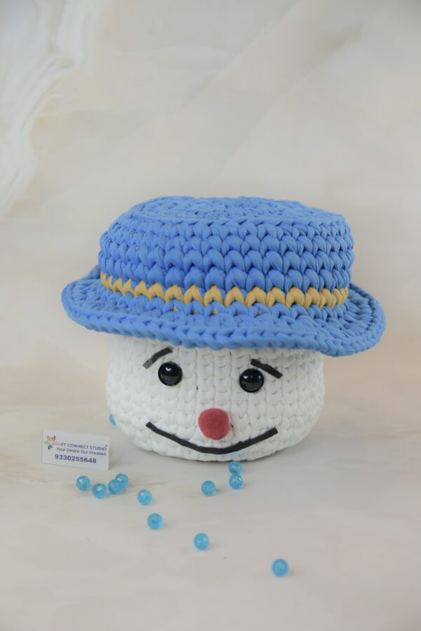 Light Blue Imported Cotton Rope Yarn Smile Box with Hat Lid