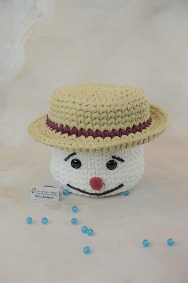 Light Brown Imported Cotton Rope Yarn Smile Box with Hat Lid - Image 4