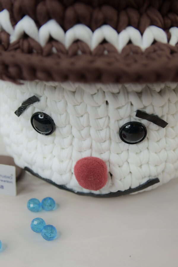 Brown Imported Cotton Rope Yarn Smile Box with Hat Lid - Image 4