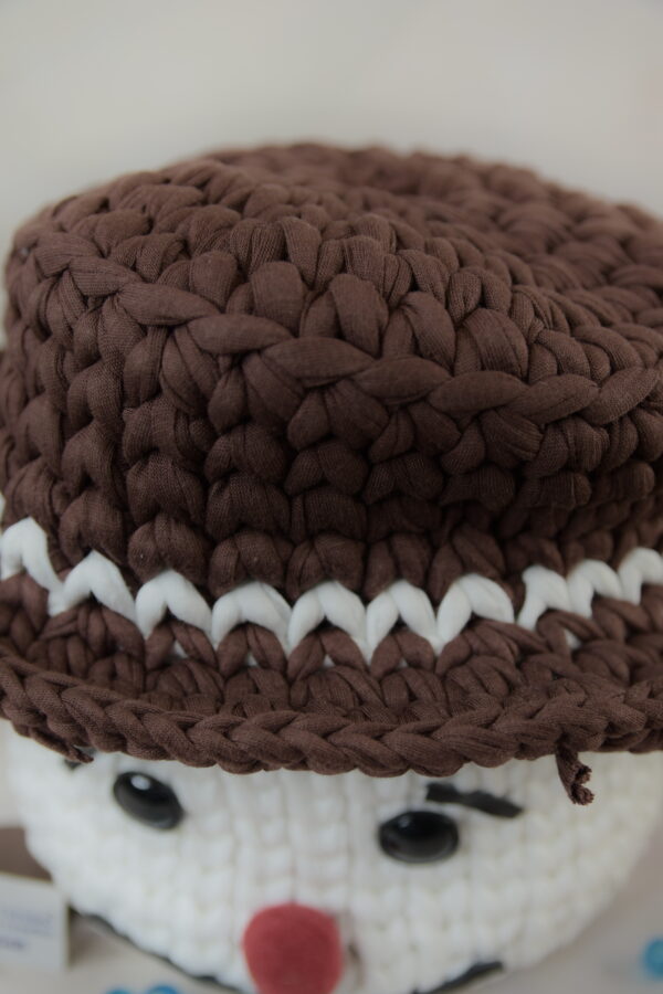 Brown Imported Cotton Rope Yarn Smile Box with Hat Lid - Image 3